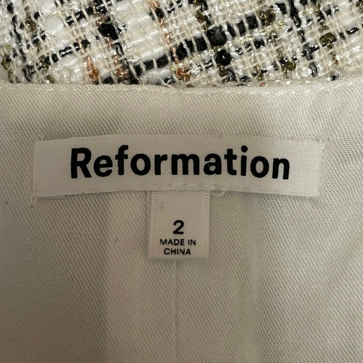 Reformation Plaid Check Zuri Crop Top Veranda Mini Flare A-Line Skirt Set Sz 2/4