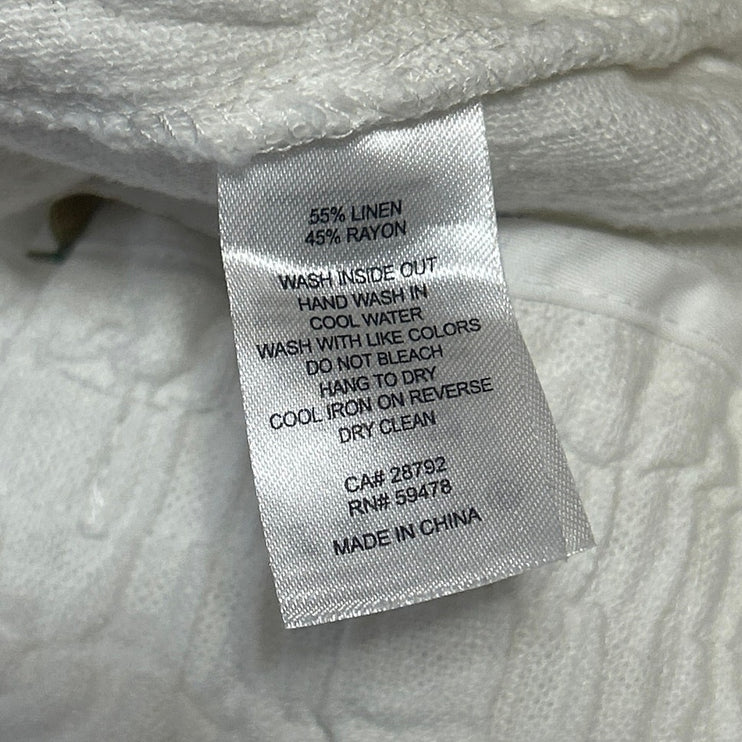 House of Harlow 1960 White Linen Drawstring High Rise Paperbag Shorts Size S