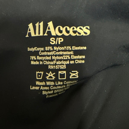 All Access x Bandier Women's Blue Striped Yoga Athletic Leggings Pants Size S