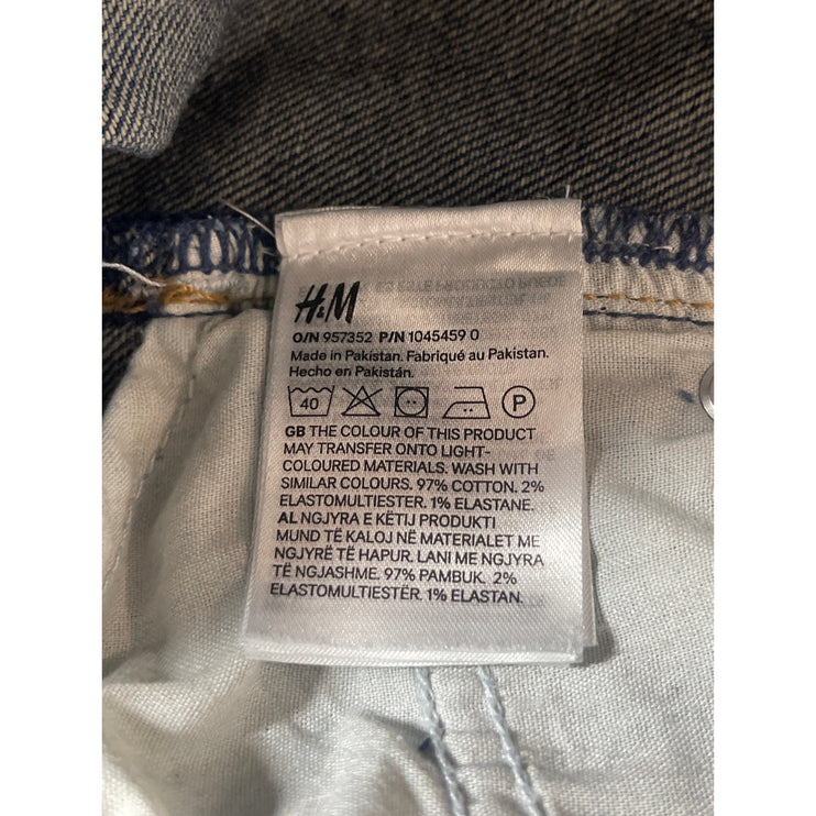 H&M Women's Blue High Waisted Y2k Medium Wash Wide Leg Baggy Denim Jeans Size 6