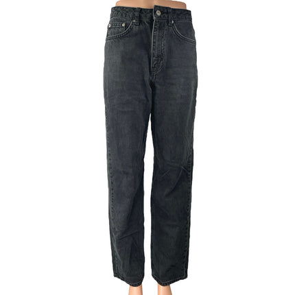 NA-KD Women's Black High Waisted Straight Wide Leg Casual Denim Jeans Size 34