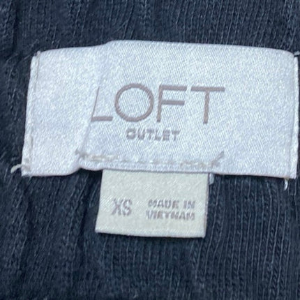 Ann Taylor LOFT Black Elastic Waist Drawstring Straight Leg Trousers Pants Sz XS