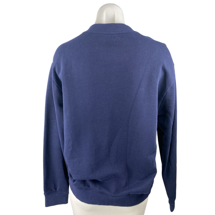 Derek Lam 10 Crosby Women's Navy Blue Gold Button Crewneck Sweatshirt Top Size M