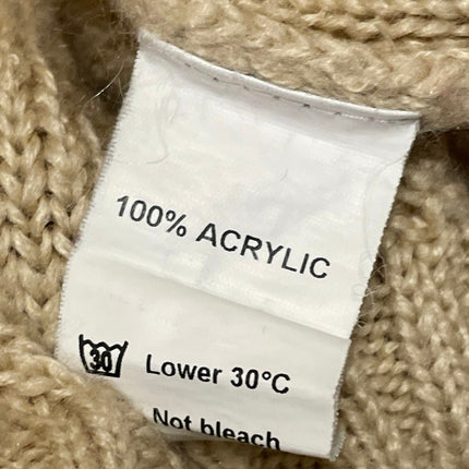 SNDYS Women's Beige Cable Knit Long Sleeve 1/4 Zip Collared Sweater Top Size M