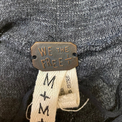 Free People Women's Gray Turtleneck Split Back Long Sleeve Knit Sweater Top Sz M