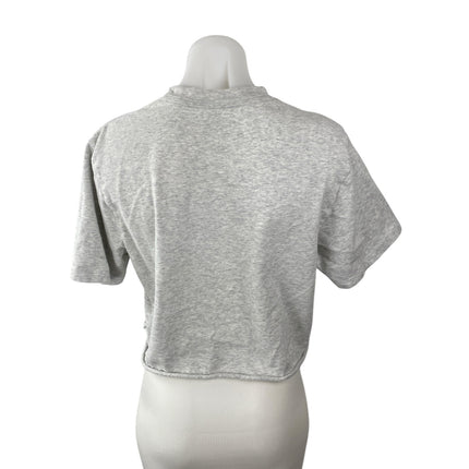 Aime Leon Dore Women's Gray Heather Mulberry Boxy Cropped T Shirt Tee Top Size M