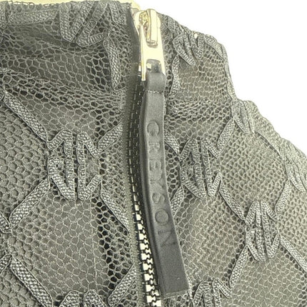 Greyson Women's Black Geometric Lace Mock Neck Sleeveless Slim Tank Blouse Top S