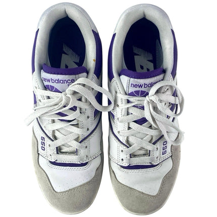 New Balance 550 Women's White Purple Lace Up Low Top Athletic Sneakers Shoes 7