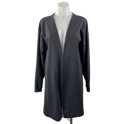 Gymshark Women's Black Long Sleeve Knit Midi Open Cardigan Sweater Top Size M
