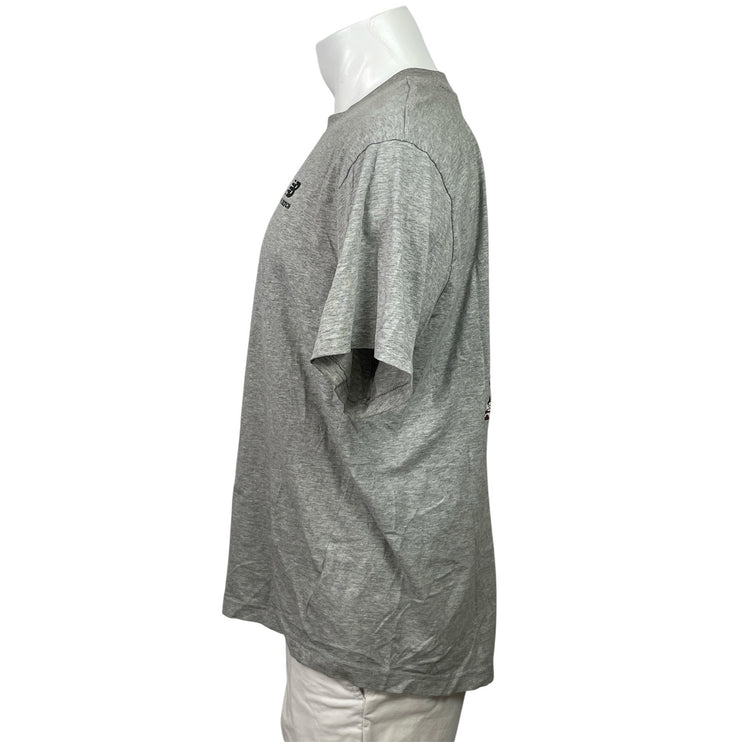 New Balance Men's Gray 550 Sneakers Graphic Short Sleeve T Shirt Tee Top Size L