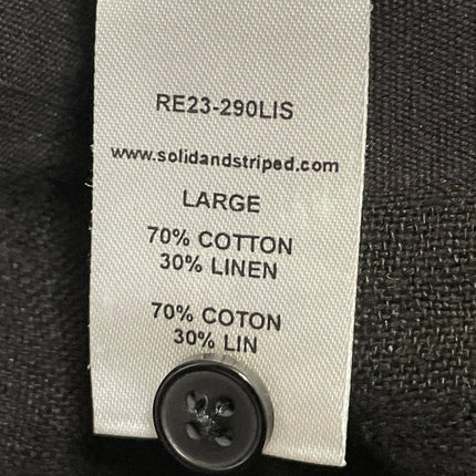 NEW Solid & Striped The Cropped Cabana Shirt Black Linen & Mini Shorts Sets Sz L