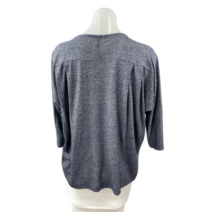 COS Women's Black Gray Heather Half Sleeve Loose Relaxed T Shirt Tee Top Size S