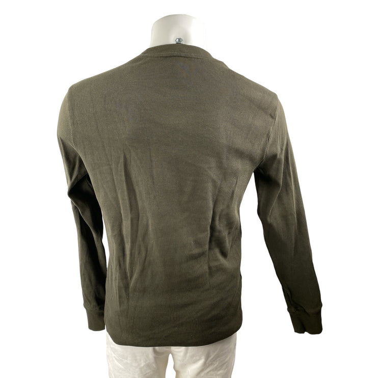 Banana Republic Men's Olive Green Long Sleeve Ribbed Knit T Shirt Tee Top Size M