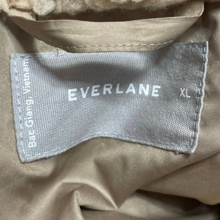 Everlane Women's Cream Beige Long Sleeves Full Zip Sherpa Fleece Coat Jacket XL
