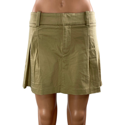 Aritzia Sunday Best Khaki Pleated Belted High Waisted Utility Mini Skirts Size 6