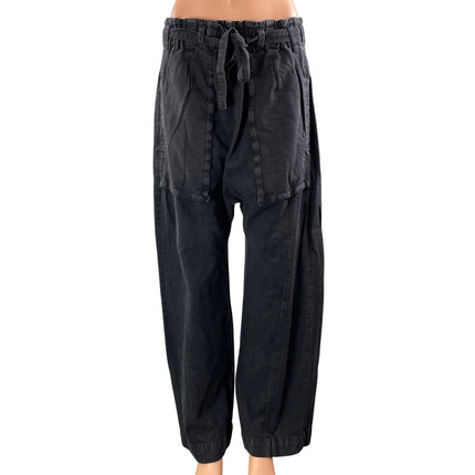 Free People We The Free Silverton Womens Black Pull On Barrel Denim Jeans Size M