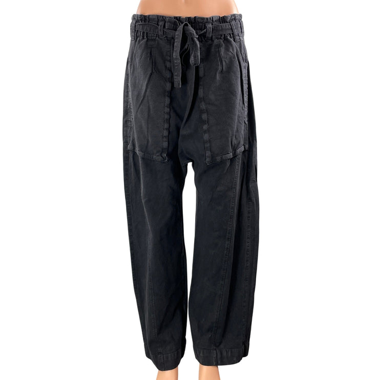 Free People We The Free Silverton Womens Black Pull On Barrel Denim Jeans Size M