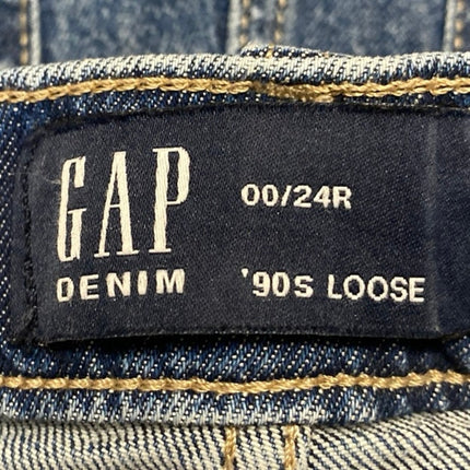 GAP 90's Loose Women's Blue Mid Rise Straight Leg Slim Denim Jeans Pants Size 24