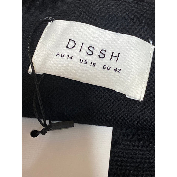 NEW Dissh Black Sleeveless Square Neck Mini Puffball Tank Bubble Hem Dress Sz 14