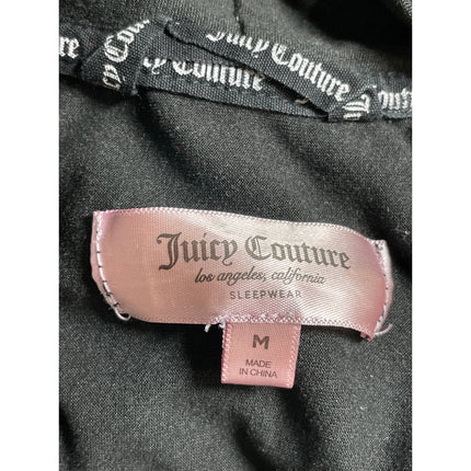Juicy Couture Women's Black Rhinestone Long Sleeve Tie Sleepwear Robe Size M