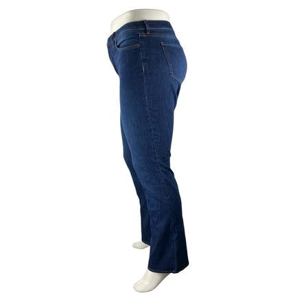 NYDJ Barbara Bootcut Women's Blue High Rise Dark Wash Flare Denim Jeans Size 16
