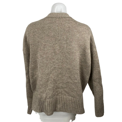 The Drop Brigitte Brown Chunky Long Sleeve Button Down Cardigan Sweater Top Sz M