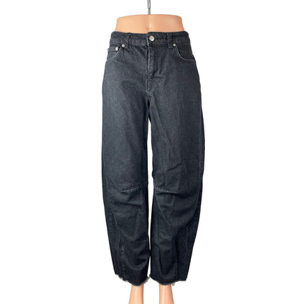 NA-KD Women's Black High Waisted Baggy Barrel Wide Leg Denim Jeans Size 36