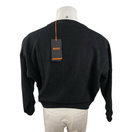 NEW Boss Men's Black Embroidered Logo Crewneck Long Sleeve Sweater Sweatshirt S