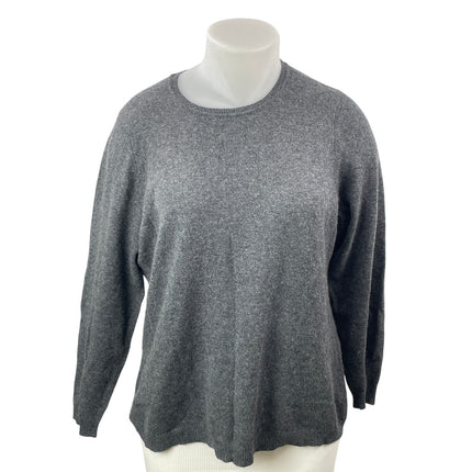 Charter Club Women's Gray 100% Cashmere Long Sleeve Knit Sweater Top Size 2X