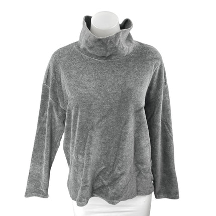 Banana Republic Women's Gray Velvet Velour Long Sleeve Turtleneck Sweater Top M