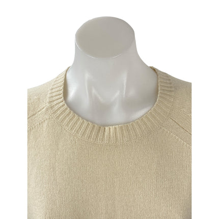 Everlane Women's Cream Cashmere Crew Neck Knit Long Sleeve Sweater Top Size L