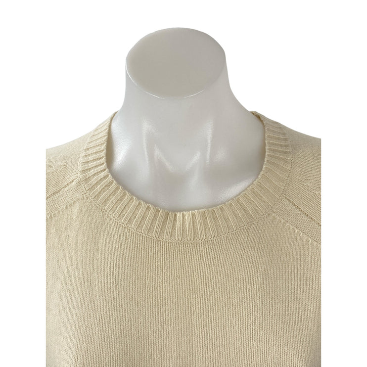 Everlane Women's Cream Cashmere Crew Neck Knit Long Sleeve Sweater Top Size L