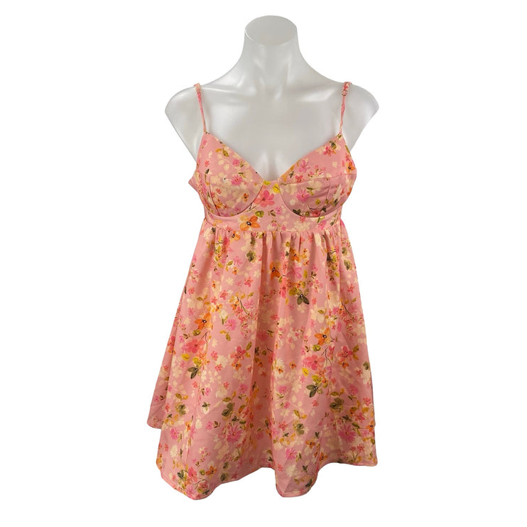 Resa Melly Multicolor Floral Sleeveless Bustier Mini Tank Flare A-Line Dress XS