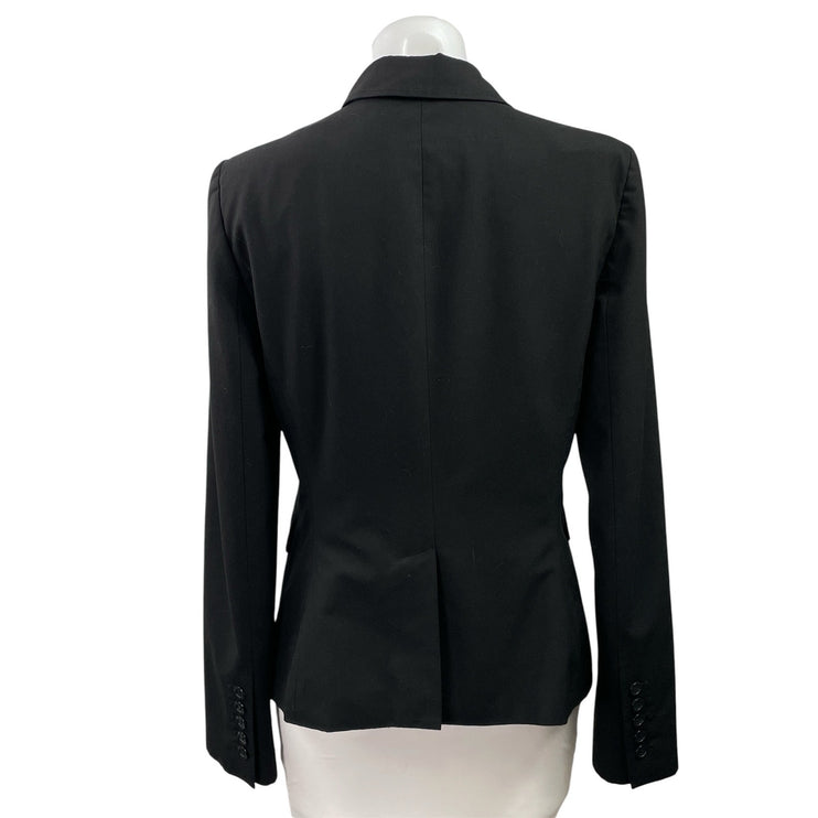 The Limited Womens Black Button Long Sleeve Pockets Blazer Coat Suit Jacket Sz 8