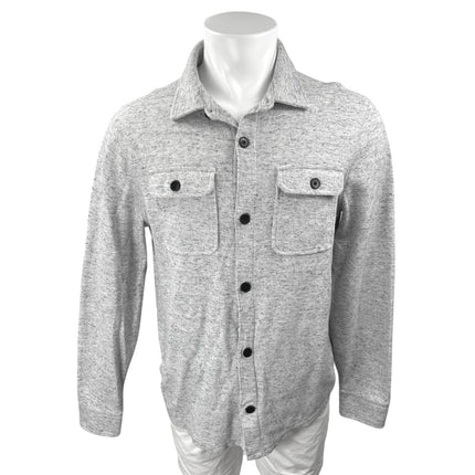 Banana Republic Men's Gray Knit Long Sleeve Button Down Shirt Jacket Top Size L
