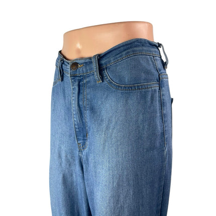 Vibrant M.I.U Womens Blue High Rise Flare Bootcut Bell Bottom Denim Jeans Size 7