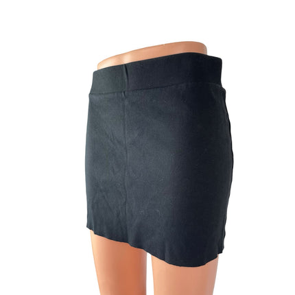 Madewell Women's Black Elastic Waist Pull On Career Mini Pencil Skirt Size S