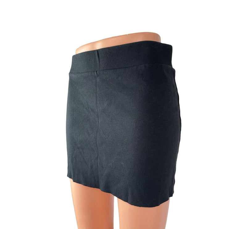 Madewell Women's Black Elastic Waist Pull On Career Mini Pencil Skirt Size S