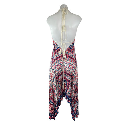 Flying Tomato Multicolor Sleeveless Halter Bohemian Summer Maxi A-Line Dress M
