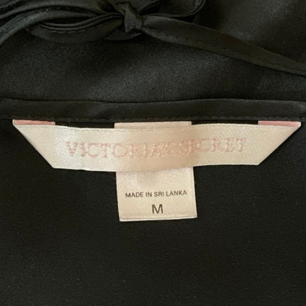 Victoria's Secret Black Silky Satin Sleeveless Cami Camisole Mini Slip Dress M