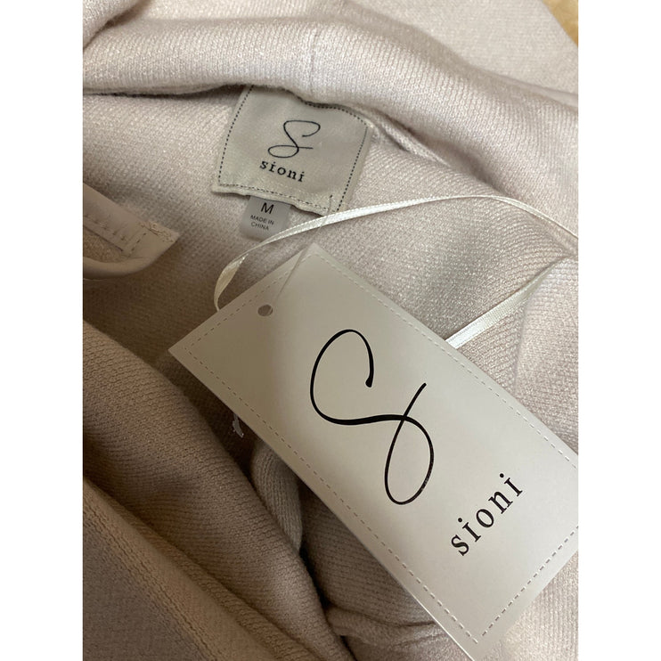 NEW Sioni Women's Cream Beige Collared belted Long Sleeve Trench Coat Jacket M