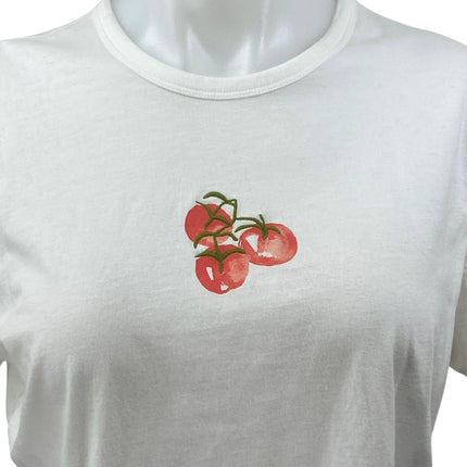 Abercrombie & Fitch Womens White Tomato Short Sleeve Sketching Tee T Shirt Top M