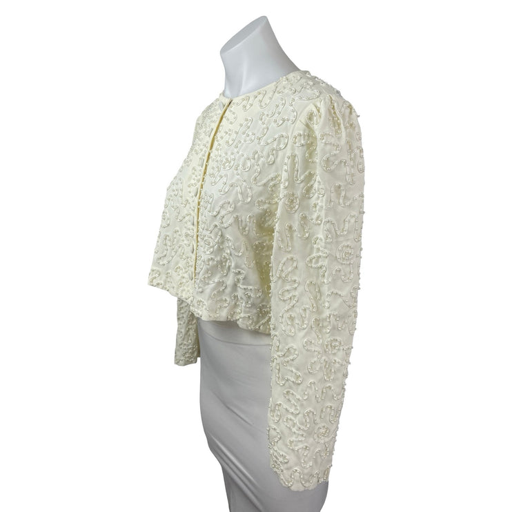 Sarah Elizabeth Petite Women's Beaded Button Down Crop Cardigan Sweater Top 12