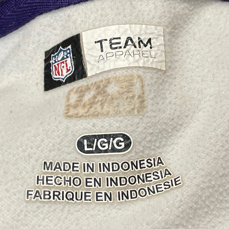NFL Team Apparel Baltimore Ravens Heather Gray Fleece Hoodie Hooded Sweatshirt L