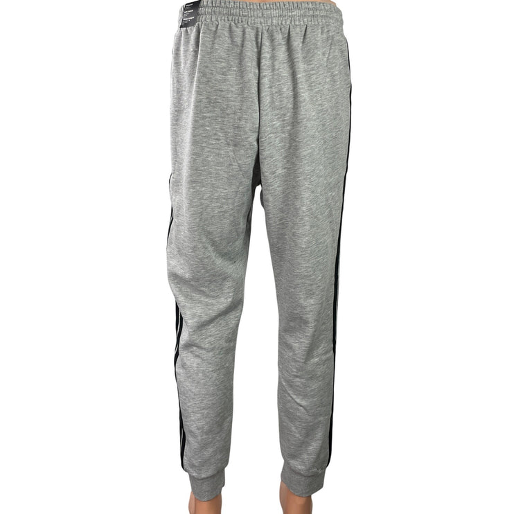 NEW Adidas Essentials 3-Stripes Fleece Mens Gray Drawstring Jogger Sweat Pants M