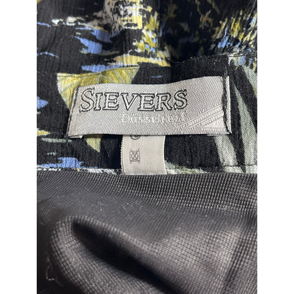 Sievers Women's Black Floral Tropical High Waisted A Line Midi Skirt Size M