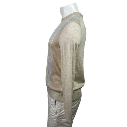 Ted Baker Roika Men's Beige 100% Wool Crewneck Long Sleeve Sweater Top Size M