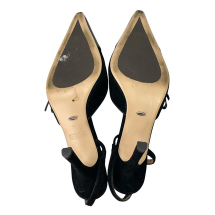 Tony Bianco Harmony Women's Black Suede Pointed Toe Slingback Heels Sandals 10