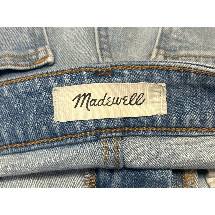 Madewell Blue Frayed Raw Hem High Waist Cut-Off Denim Jeans Bermuda Shorts 26