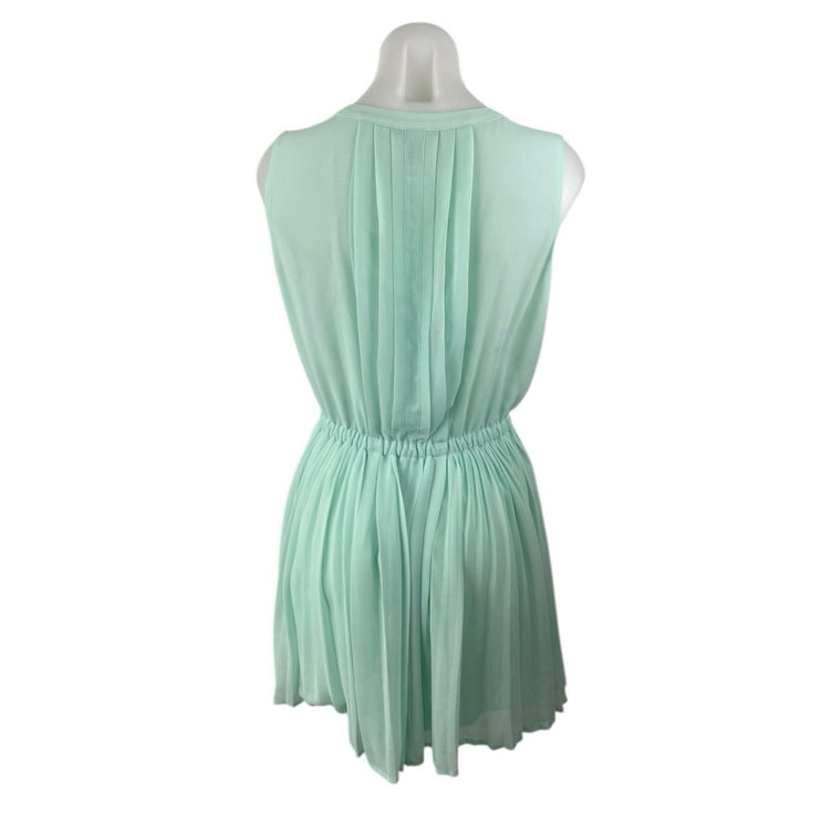 Victoria's Secret Mint Green Sleeveless V Neck Pleated Fit & Flare Mini Dress S